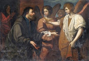 Abraham y los tres ángeles de Unbekannt Unbekannt